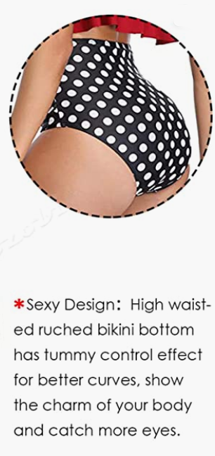 Two Piece Ruffle Flounce Top High Waisted Bottom Bikini Sets Tummy Control Bathing Suit