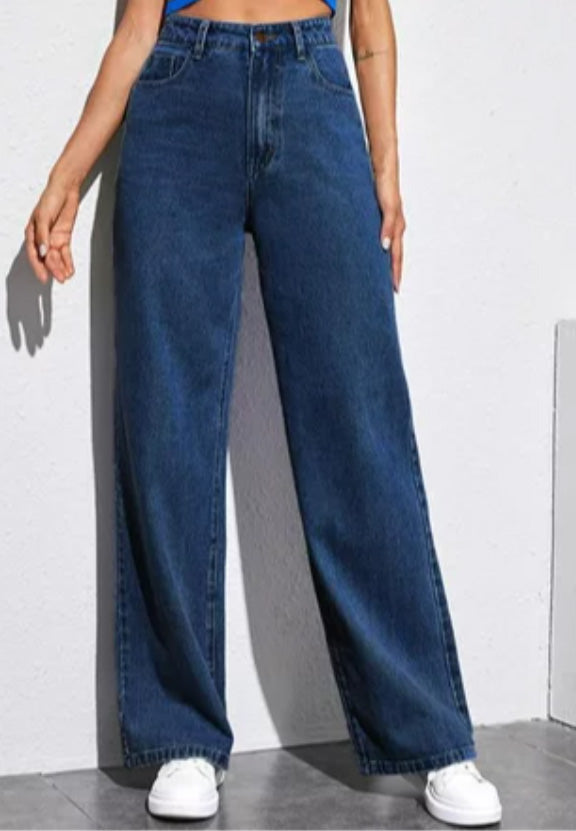 Women's High Rise Jeans Ladies Wide Leg Jeans