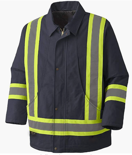 Visibility Heavy Duty Parka Jacket, Reflective Quilted Safety Coat