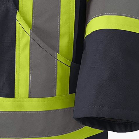 Visibility Heavy Duty Parka Jacket, Reflective Quilted Safety Coat