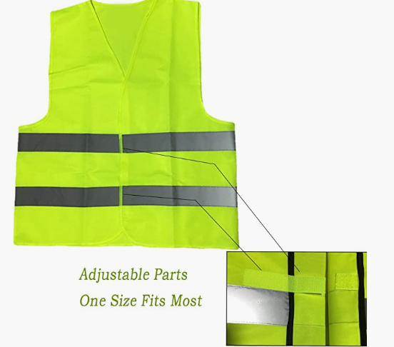 Visibility Safety Vests,Adjustable Size,Lightweight Mesh Fabric, Wholesale Reflective Vest for Outdoor Works, Cycling, Jogging, Walking,Sports - Fits for Men and Women(10 PACK, Neon Yellow)
