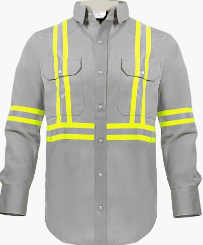 Flame Resistant FR High Visibility Hi Vis Shirt - 88% C/12% N - 7oz