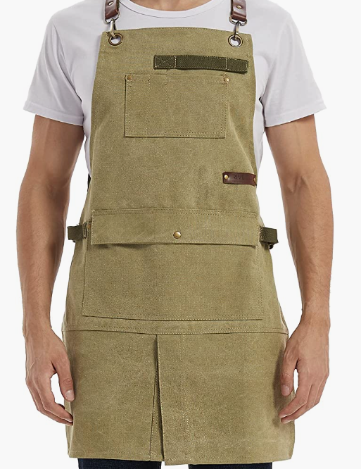 Work Aprons for Men & Women Gardening BBQ & Woodworking Durable Canvas