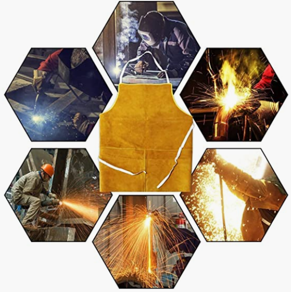 eather Welding Work Shop Apron, Heat-resistant and Flame-retardant Cowhide leather Apron for Blacksmith/Welder/Woodworking