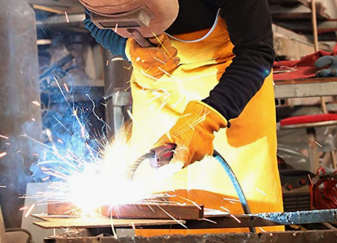 eather Welding Work Shop Apron, Heat-resistant and Flame-retardant Cowhide leather Apron for Blacksmith/Welder/Woodworking