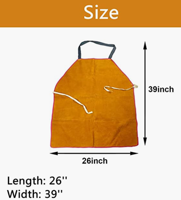 eather Welding Work Shop Apron, Heat-resistant and Flame-retardant Cowhide leather Apron for Blacksmith/Welder/Woodworking