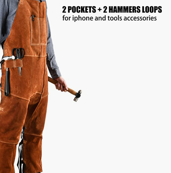 Leather Welding Apron Split Leg for Men - Spark | Flame | Heat Resistant Work Apron - Heavy Duty Leather Apron