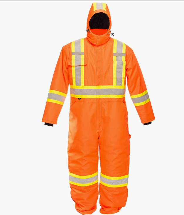 High-Visibility Lined -50°C Warm Winter Work Coverall - Orange