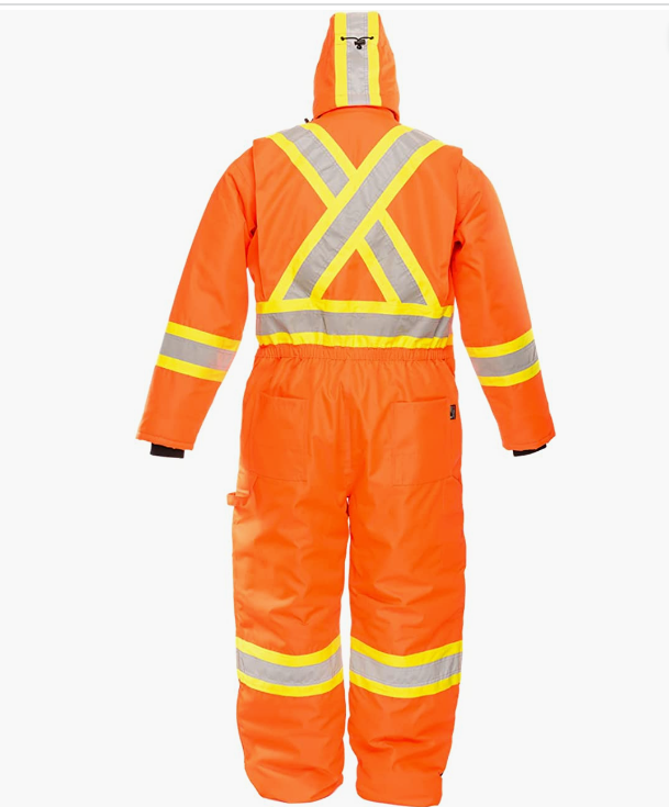 High-Visibility Lined -50°C Warm Winter Work Coverall - Orange