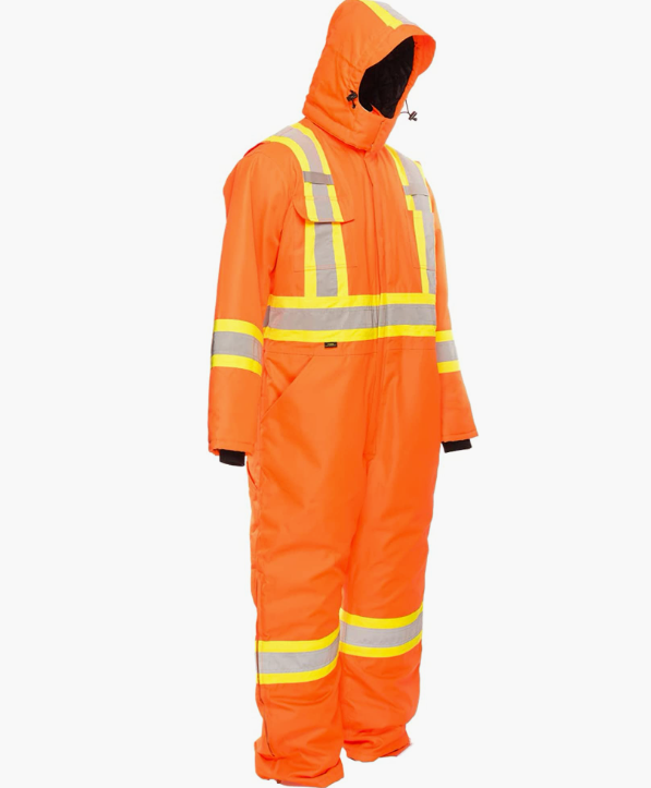 High-Visibility Lined -50°C Warm Winter Work Coverall - Orange