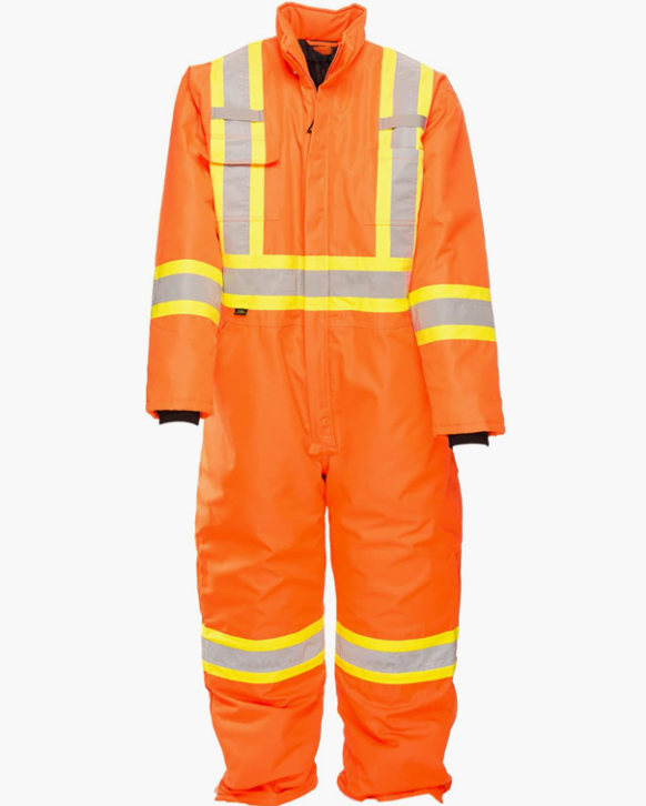 High-Visibility Lined -50°C Warm Winter Work Coverall - Orange