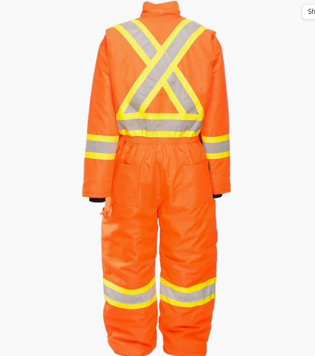 High-Visibility Lined -50°C Warm Winter Work Coverall - Orange