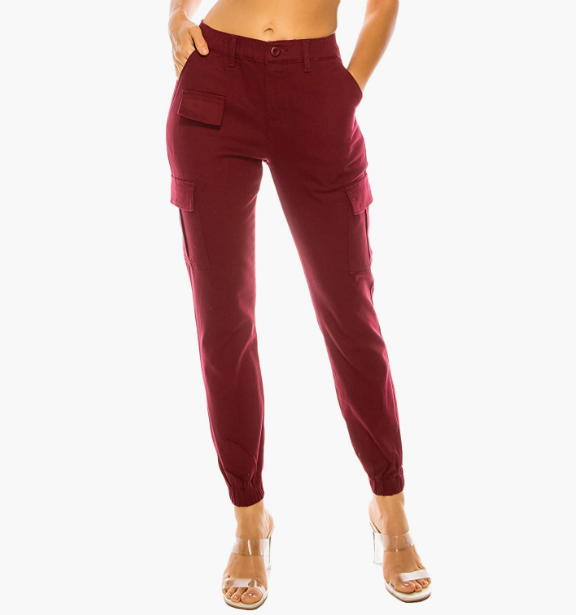 ARMY - CAMO High Waist Jogger Pants - Casual Sweatpants Tapered Fatigue with 6 Pockets