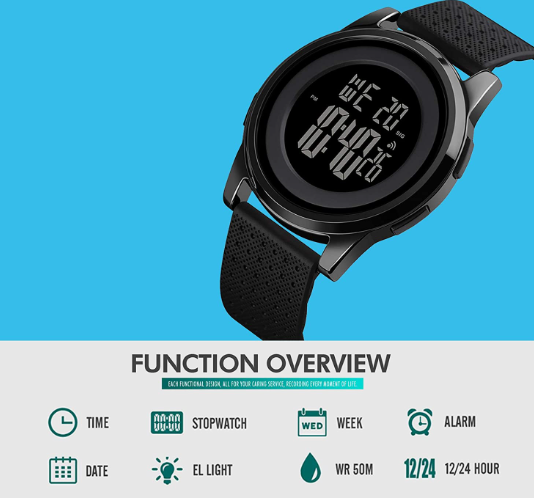Waterproof Stainless Steel Fashion Wrist Watch for Men Women Sports Watch