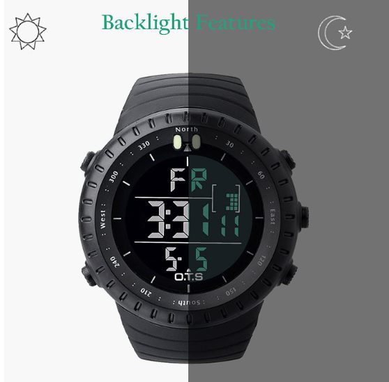 Backlight Watch for Men Waterproof Tactical Watch