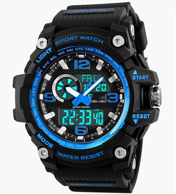 Waterproof Military LED Screen Large Face Stopwatch Alarm