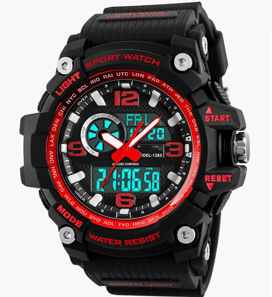 Waterproof Military LED Screen Large Face Stopwatch Alarm