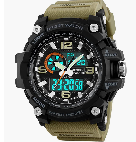 Waterproof Military LED Screen Large Face Stopwatch Alarm