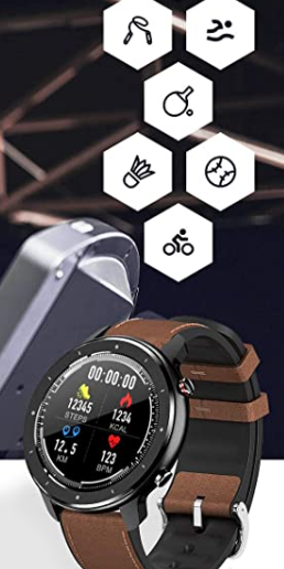 Full-Touch Screen,IP67 Waterproof Smartwatch Compatible Fitness Tracker with Heart Rate Monitor,Activity