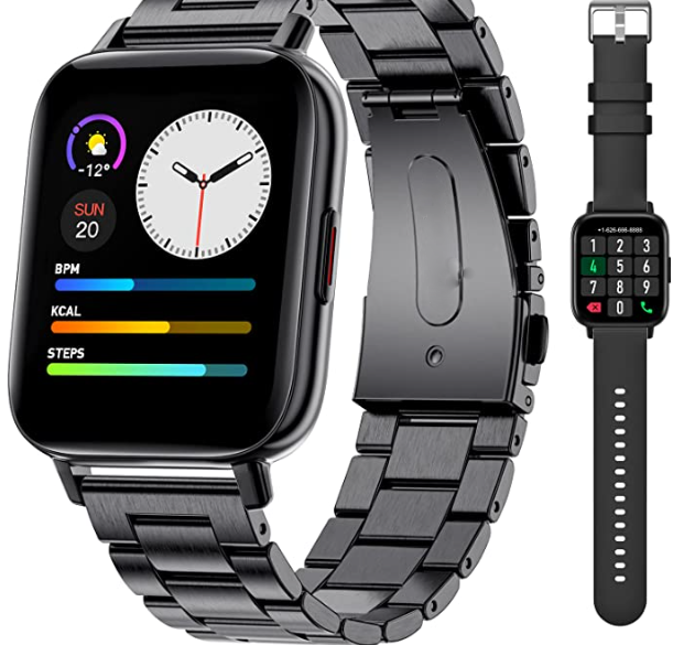 Fitness Watch With Blood Pressure Heart Rate Monitor, IP67 Waterproof Stainless Steel Sport Smartwatch