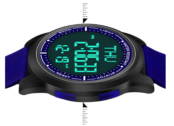 Watch Waterproof with Stopwatch Alarm Countdown Dual Time, Ultra-Thin Super Wide-Angle Display Digital Wrist Watches for Men Women