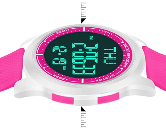 Watch Waterproof with Stopwatch Alarm Countdown Dual Time, Ultra-Thin Super Wide-Angle Display Digital Wrist Watches for Men Women