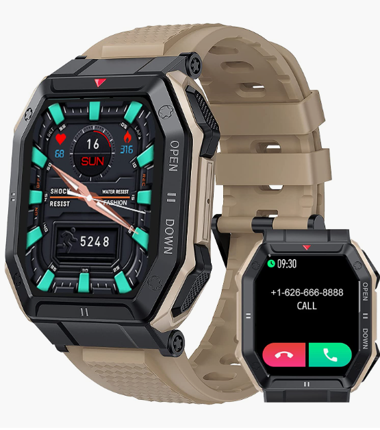 Military Smart Watches for Men Waterproof Outdoors Sport Fitness Activity Tracker Watch, 1.85'' HD Blood Pressure/Blood Oxygen/Heart Rate Monitor