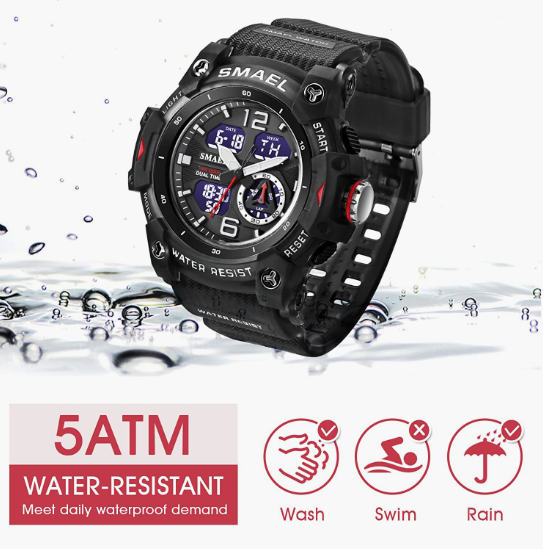 Sport Watches for Men Outdoor Military Digital Analog Stopwatch Waterproof Multifunctional Wrist Watch