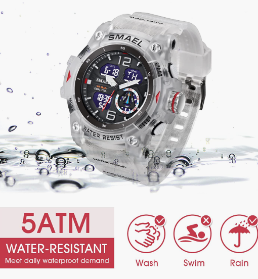 Sport Watches for Men Outdoor Military Digital Analog Stopwatch Waterproof Multifunctional Wrist Watch