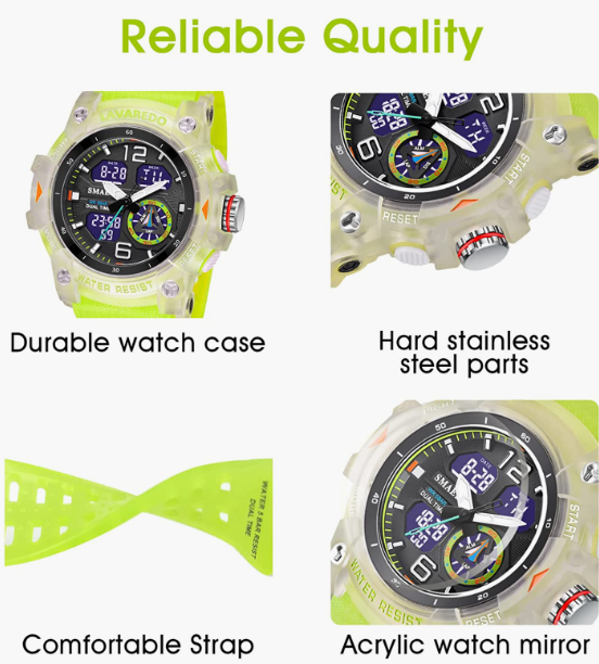 Sport Watches for Men Outdoor Military Digital Analog Stopwatch Waterproof Multifunctional Wrist Watch