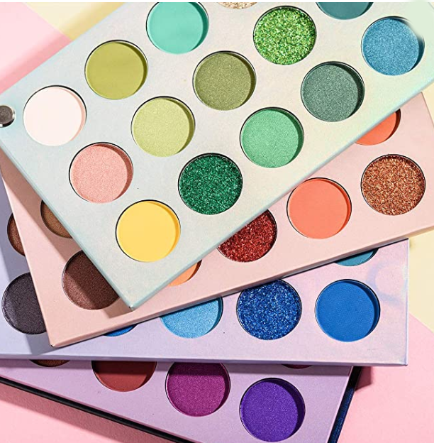 60 Colors Eyeshadow Palette, 4 in1 Color Board Makeup Palette Set Highly Pigmented Glitter Metallic Matte Shimmer Natural Ultra Eye Shadow Powder Easy to Blend