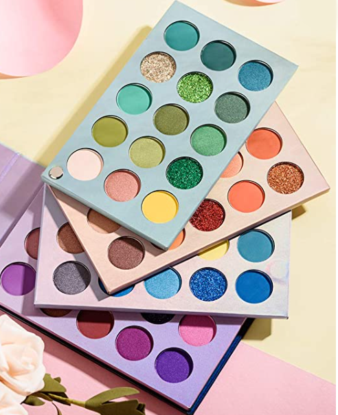 60 Colors Eyeshadow Palette, 4 in1 Color Board Makeup Palette Set Highly Pigmented Glitter Metallic Matte Shimmer Natural Ultra Eye Shadow Powder Easy to Blend