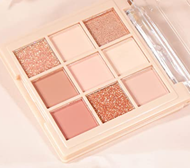 9-color eye shadow Jiugong grid glitter powder sequins fine flash earth color pearl matte nine-color