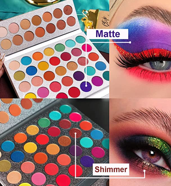 Pigmented Eye Makeup Metallic Natural Eye Shadows Pallet Cosmetics Long Last Waterproof (Gorgeous Me-63 Colors)