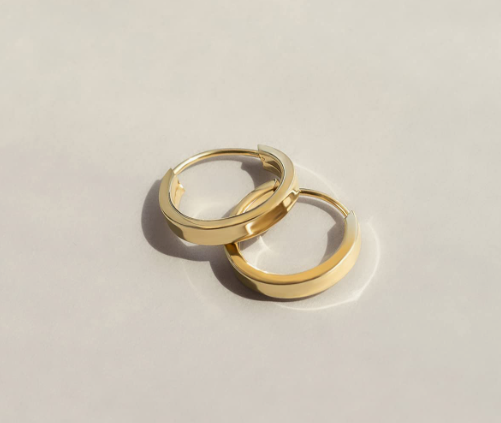 14k Real Gold Earrings for Women Yellow White Colored Intertwined Hoop Earrings