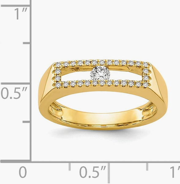 14K Yellow Gold Natural Diamond Solitaire