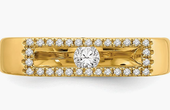 14K Yellow Gold Natural Diamond Solitaire