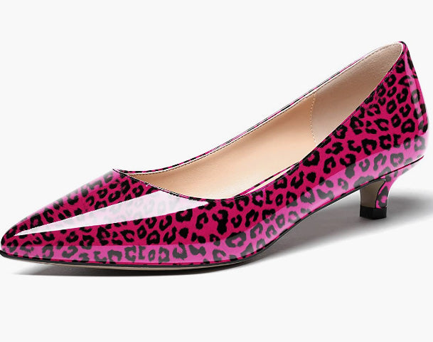 Toe Patent Kitten Low Heel Pumps Shoes 1.5 Inch