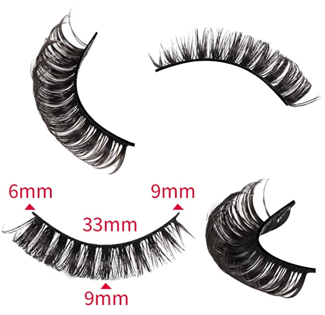 10 PairsNatural Look 3D False EyeLashes D Curl 15mm length Fluffy Wispy Eyelashes Extension Effect