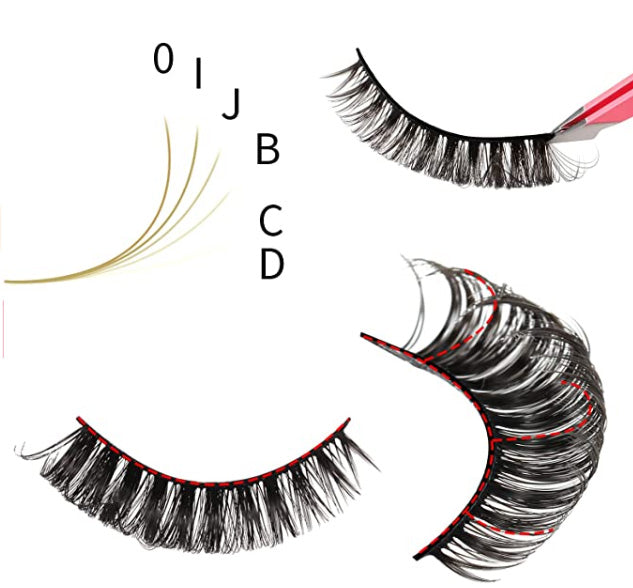 10 PairsNatural Look 3D False EyeLashes D Curl 15mm length Fluffy Wispy Eyelashes Extension Effect