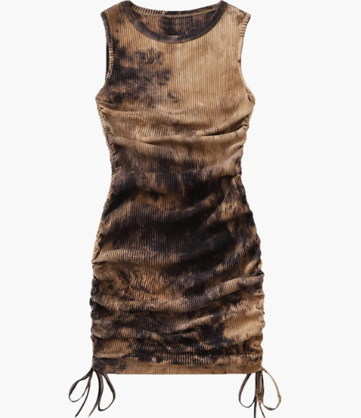 Women's Ruched Sleeveless Mini Bodycon Sexy Dress