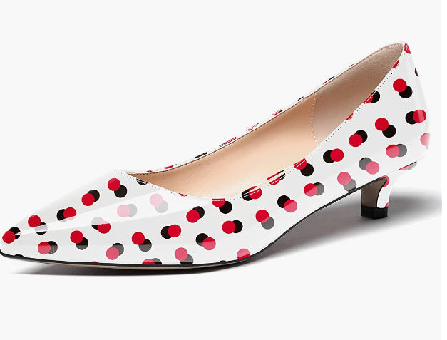 Toe Patent Kitten Low Heel Pumps Shoes 1.5 Inch