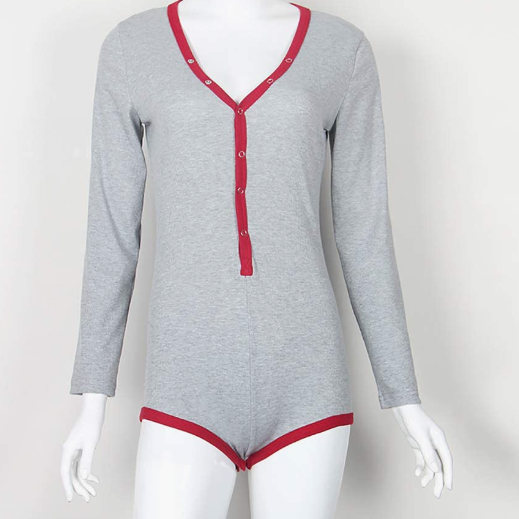 SEXY Long Sleeve Knitted One Piece Bodysuit Sexy Pajama