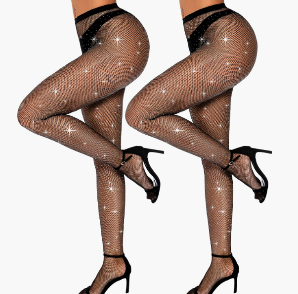 Sexy Sparkly Rhinestone High Waist Pantyhose