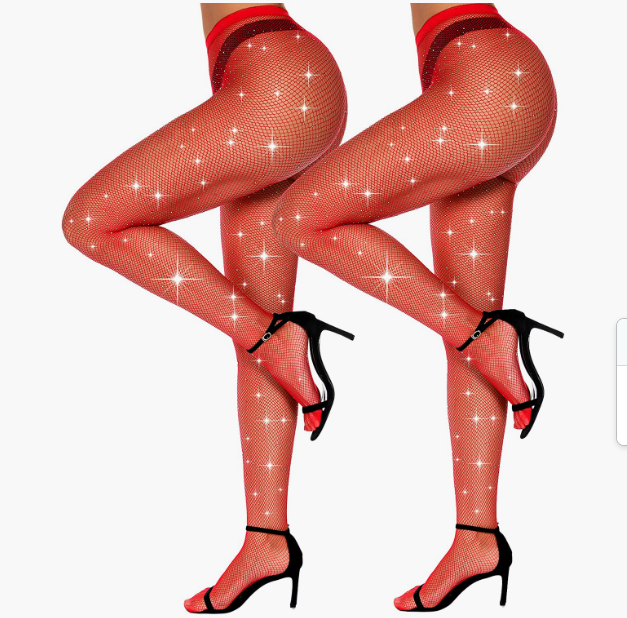 Sexy Sparkly Rhinestone High Waist Pantyhose