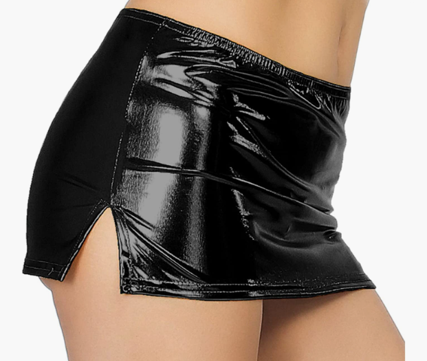 Shiny Metallic Micro Miniskirt Slim Fit Low Waist Pencil Skirt Fancy Dress