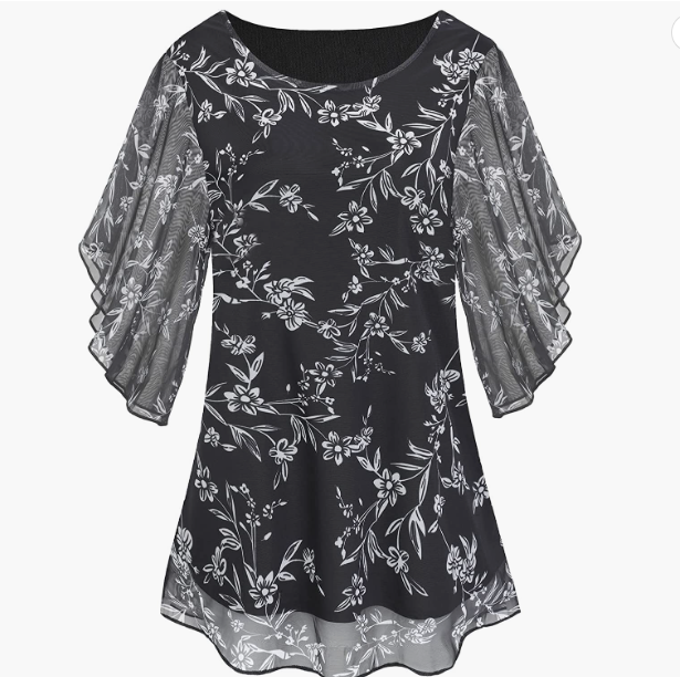 CASUAL Stretch Mesh Loose Flowy Tunic