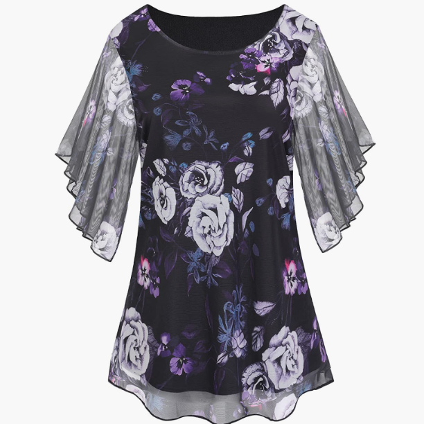 CASUAL Stretch Mesh Loose Flowy Tunic