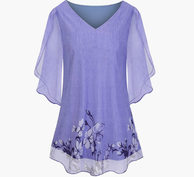 CASUAL Blouse Elastic Loose Flowy Tunic Top