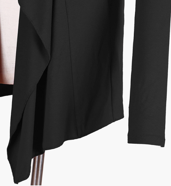 Drape Front Open Cardigan Long Sleeve